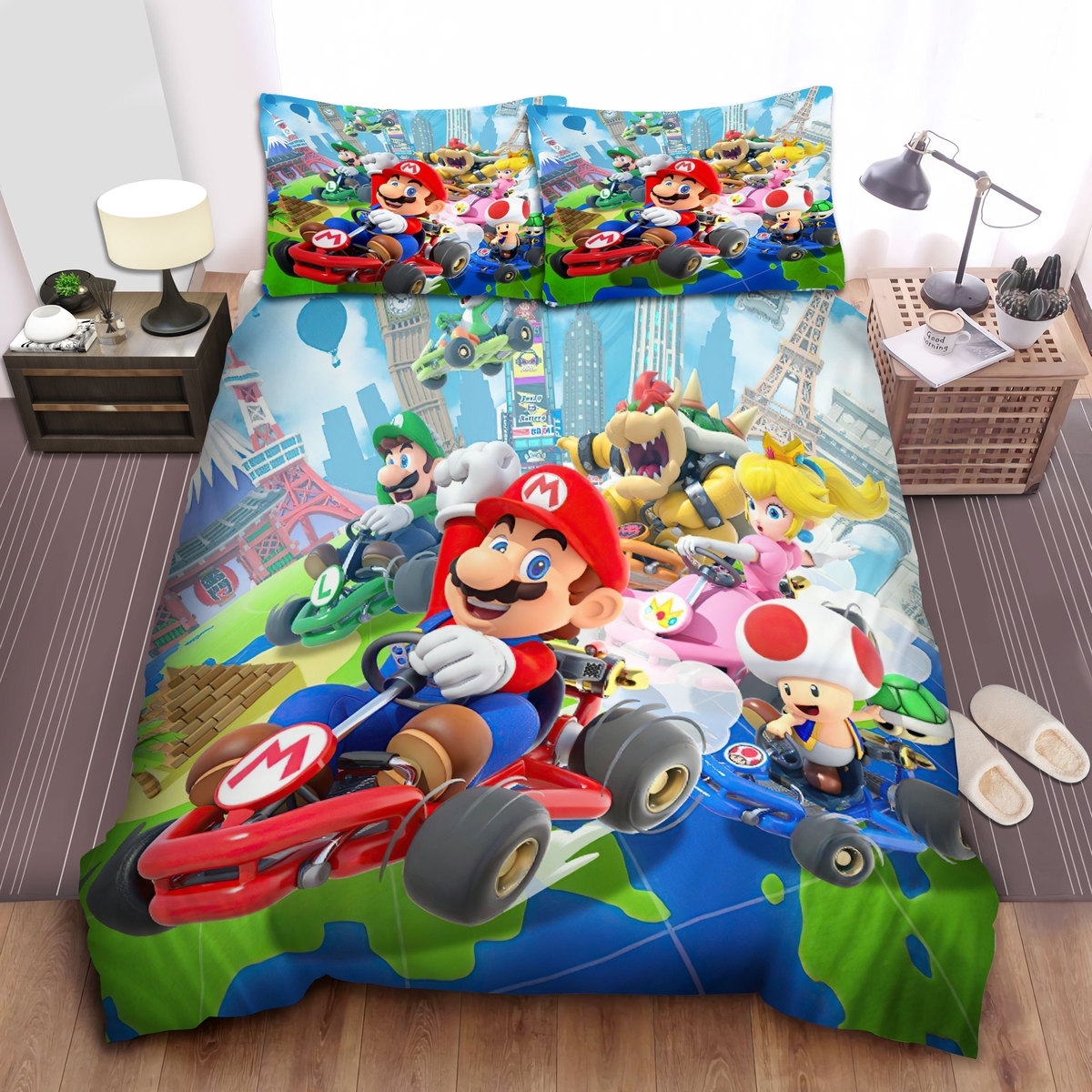 Super Mario Kart Racing Bed Sheets Spread Duvet Cover Bedding Set - Unique Anime Apparel for Fans