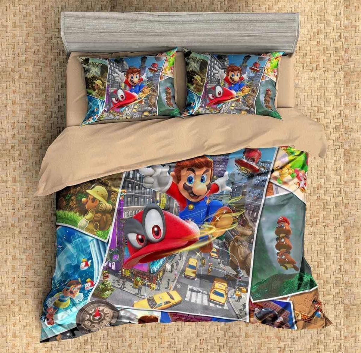 Super Mario Odyssey Duvet Cover Bedding Set - Unique Anime Apparel for Fans