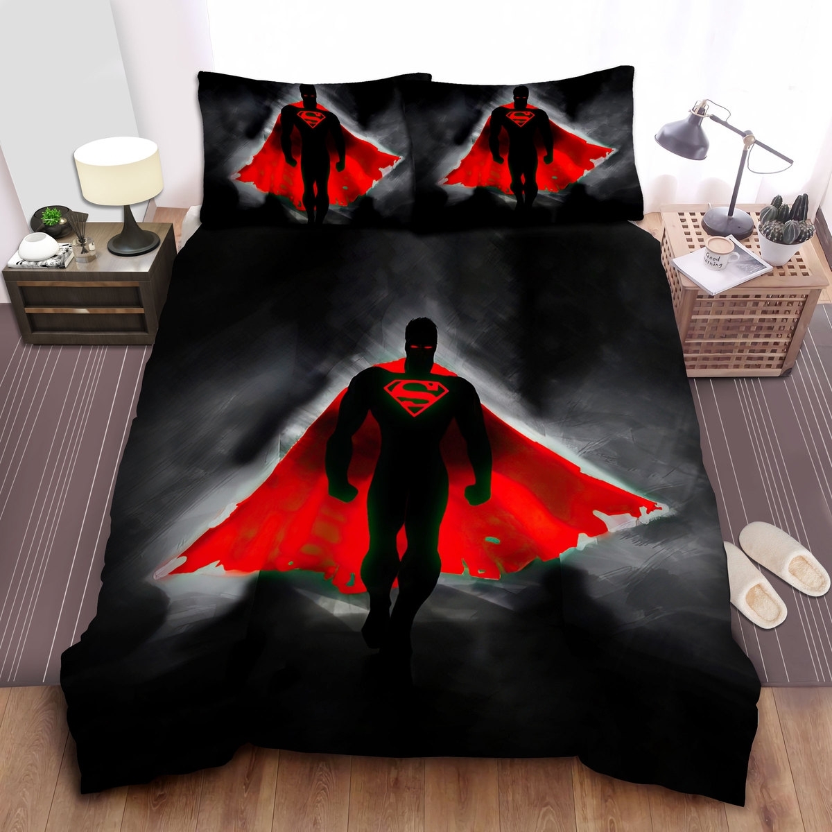 Superman Dc Comics Character Dark Hero Bed Sheets Spread Duvet Cover Bedding Set - Unique Anime Apparel for Fans