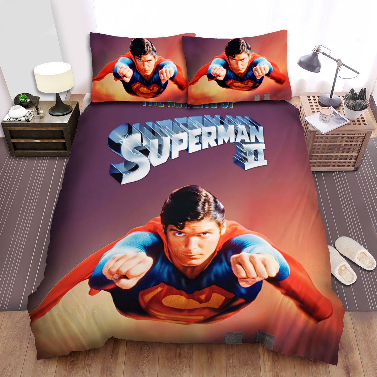 Superman Ii (1980) The Making Of Movie Poster Bed Sheets Spread Duvet Cover Bedding Set - Unique Anime Apparel for Fans