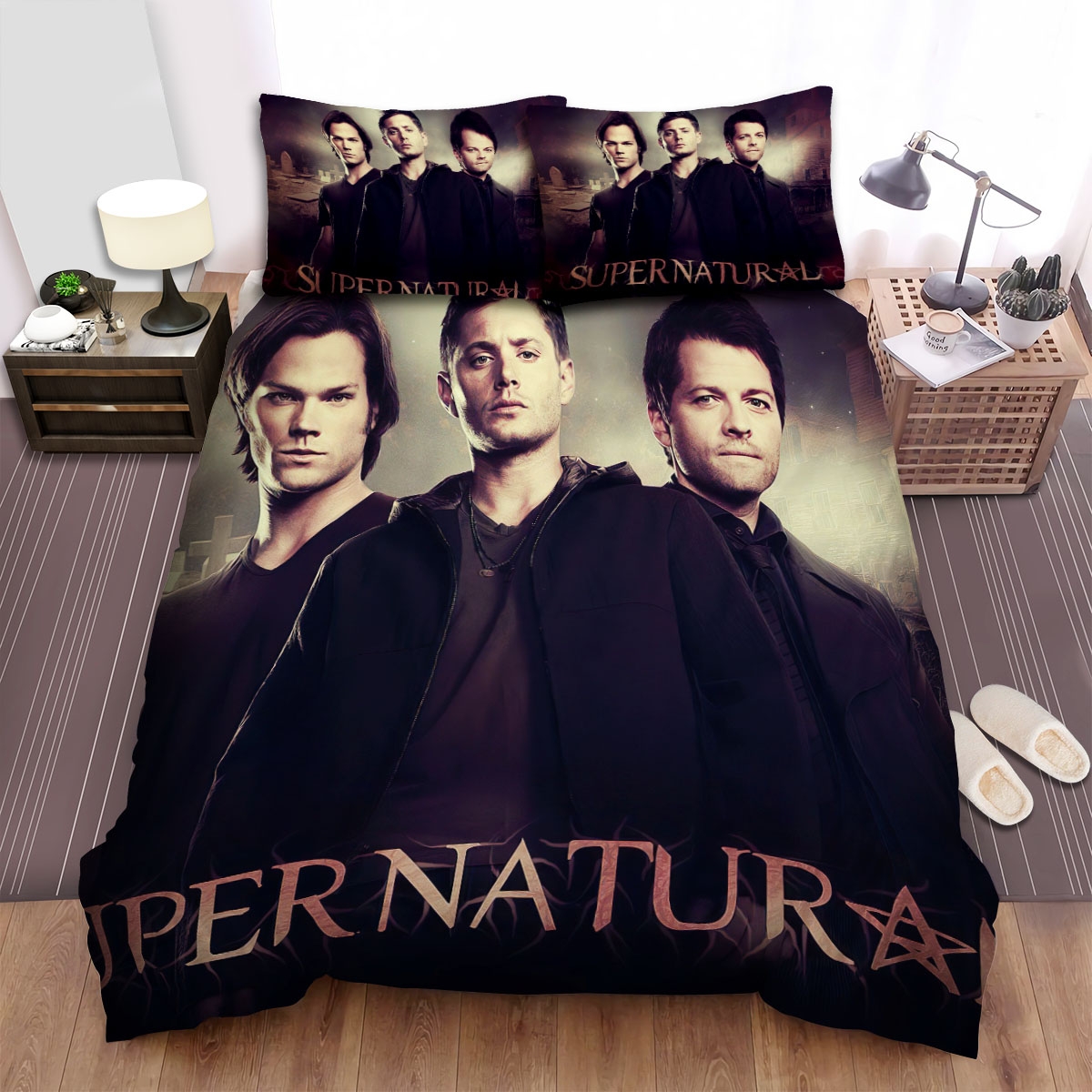 Supernatural (2005-2020) 2 Poster 5 Bed Sheets Spread Comforter Duvet Cover Bedding Set - Unique Anime Apparel for Fans