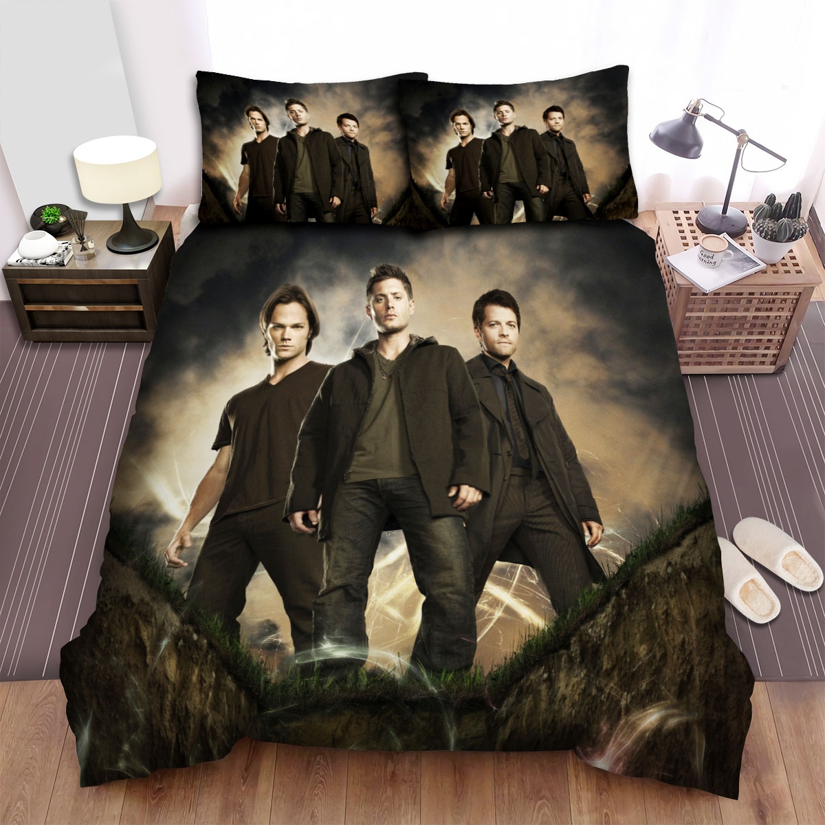 Supernatural (2005-2020) 2 Tomb Bed Sheets Spread Duvet Cover Bedding Set - Unique Anime Apparel for Fans