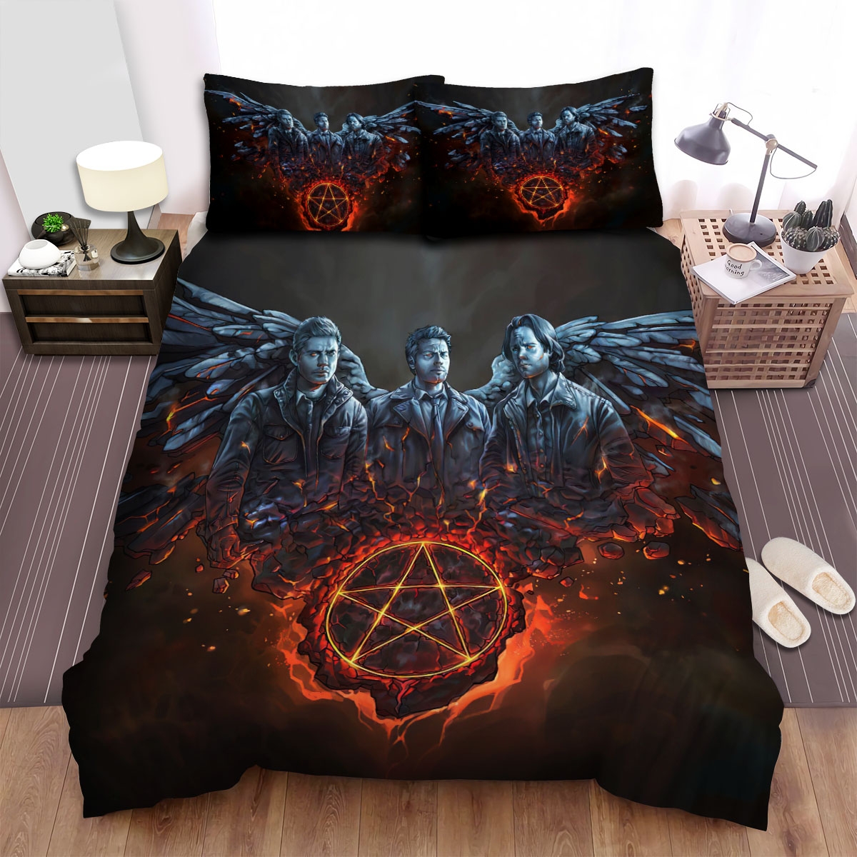 Supernatural (2005-2020) Sculpture Bed Sheets Spread Duvet Cover Bedding Set - Unique Anime Apparel for Fans