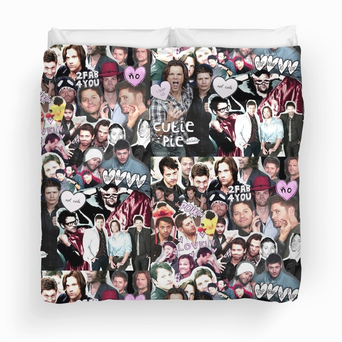 Supernatural Collage Duvet Cover Bedding Set - Unique Anime Apparel for Fans