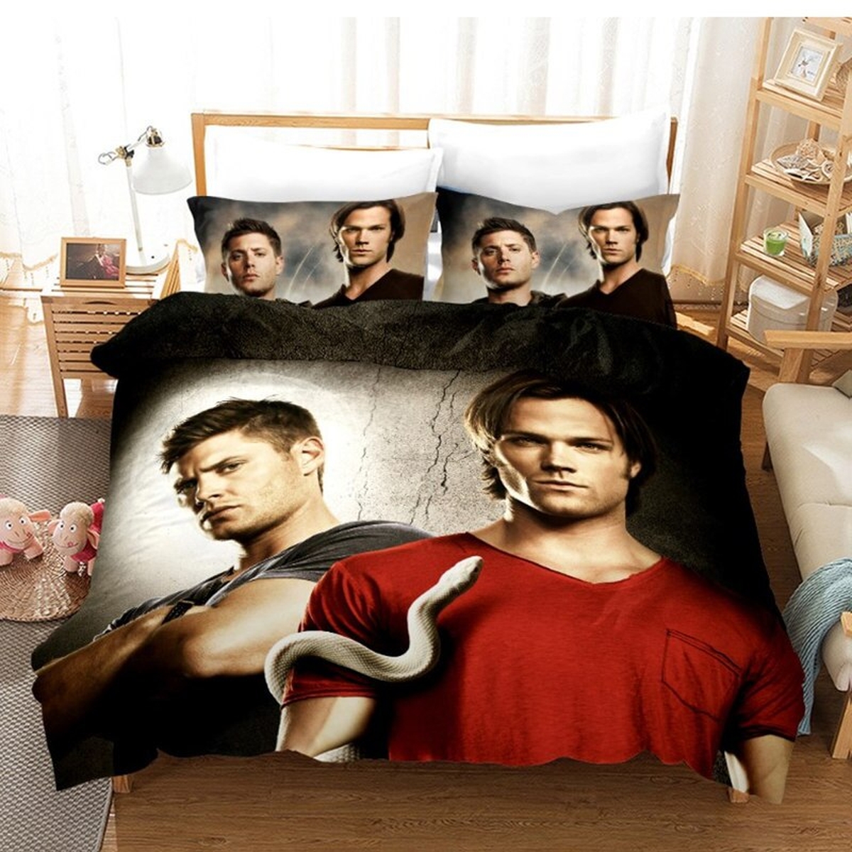 Supernatural-Cosplay-Costume-Bedding-Set-2 (Duvet Cover & Pillow Cases) - Unique Anime Apparel for Fans