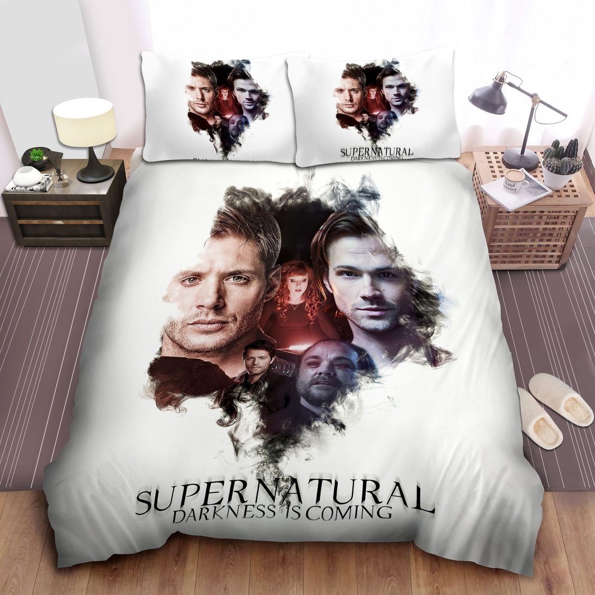 Supernatural Darkness Is Coming Digital Key Art Bed Sheets Spread Duvet Cover Bedding Set - Unique Anime Apparel for Fans