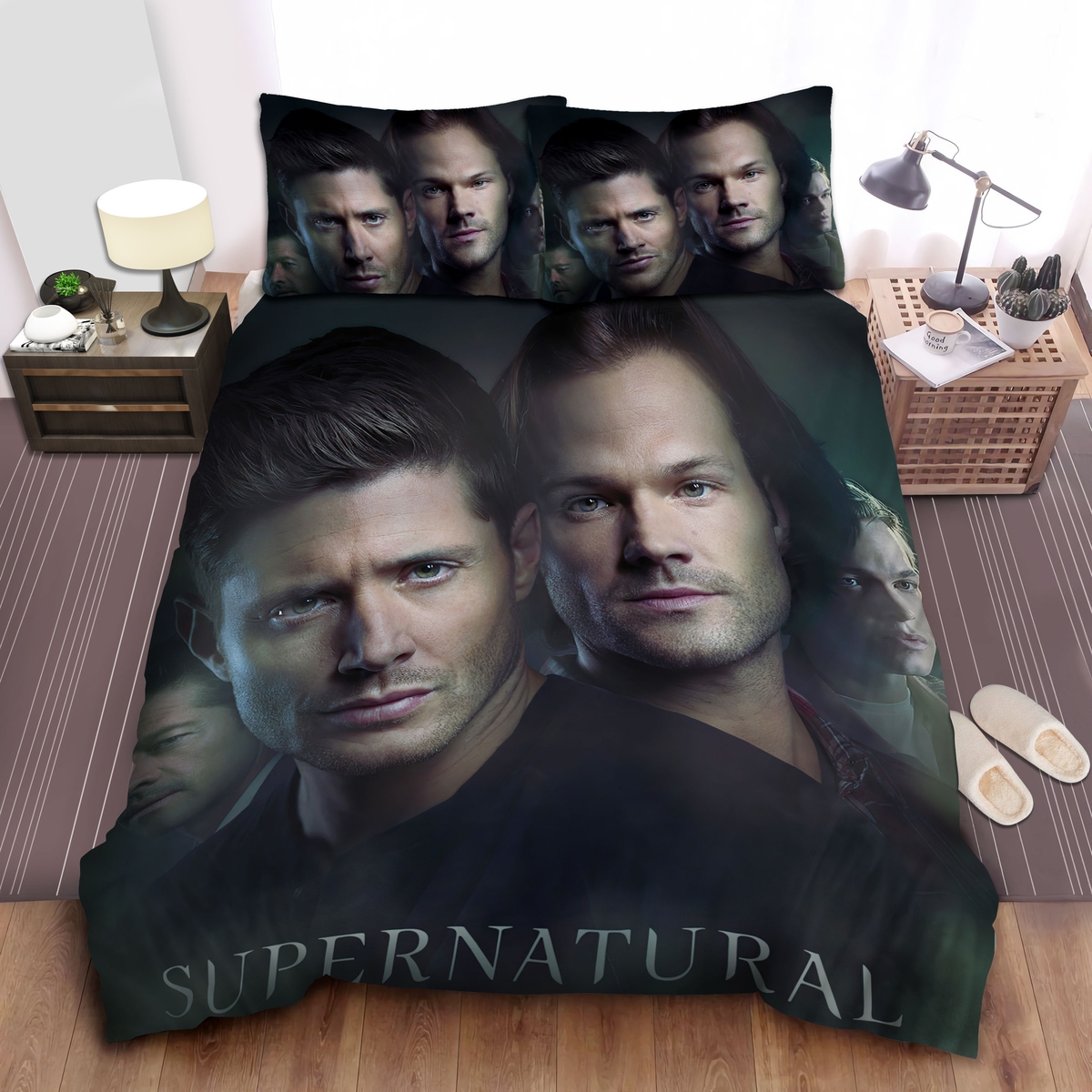 Supernatural Final Seven Episodes Promo Art Bed Sheets Spread Duvet Cover Bedding Set - Unique Anime Apparel for Fans