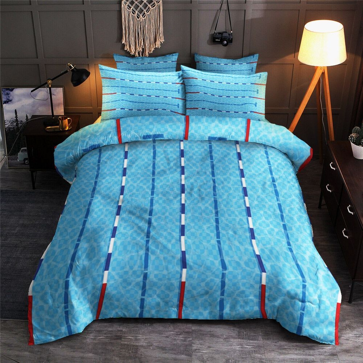 Swimming Pool Bed Sheets Spread Comforter Duvet Cover Bedding Set - Unique Anime Apparel for Fans