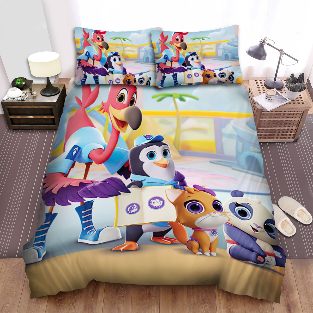 T.O.T.S. Group Posing Bed Sheets Spread Duvet Cover Bedding Set - Unique Anime Apparel for Fans