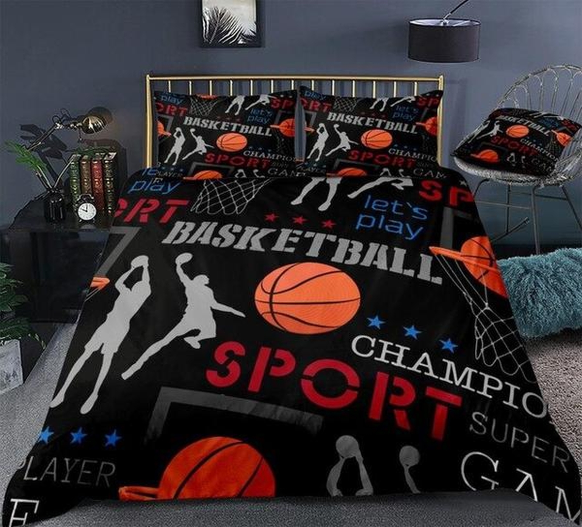 Team Sports Themed Bed Sheets Spread Duvet Cover Bedding Set - Unique Anime Apparel for Fans