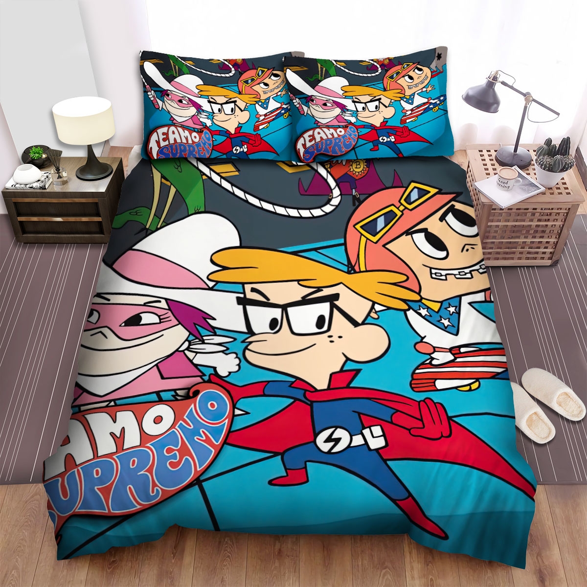 Teamo Supremo Group Picture Bed Sheets Spread Duvet Cover Bedding Set - Unique Anime Apparel for Fans
