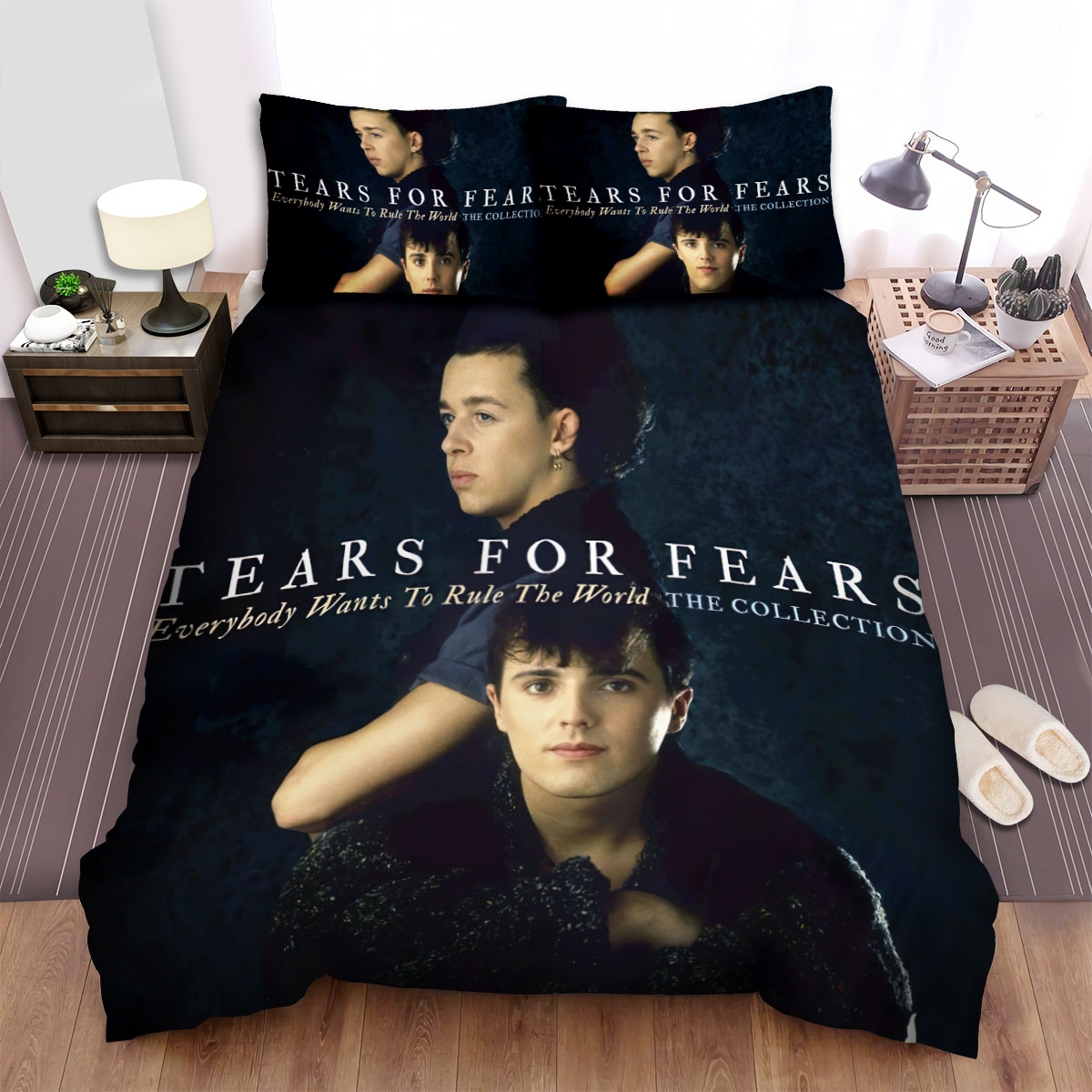 Tears For Fears Band Everybody Wants To Rule The World The Collection Album Cover Bed Sheets Spread Duvet Cover Bedding Set - Unique Anime Apparel for Fans