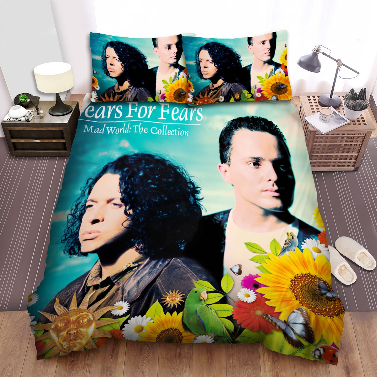 Tears For Fears Band Mad World The Collection Album Cover Bed Sheets Spread Duvet Cover Bedding Set - Unique Anime Apparel for Fans