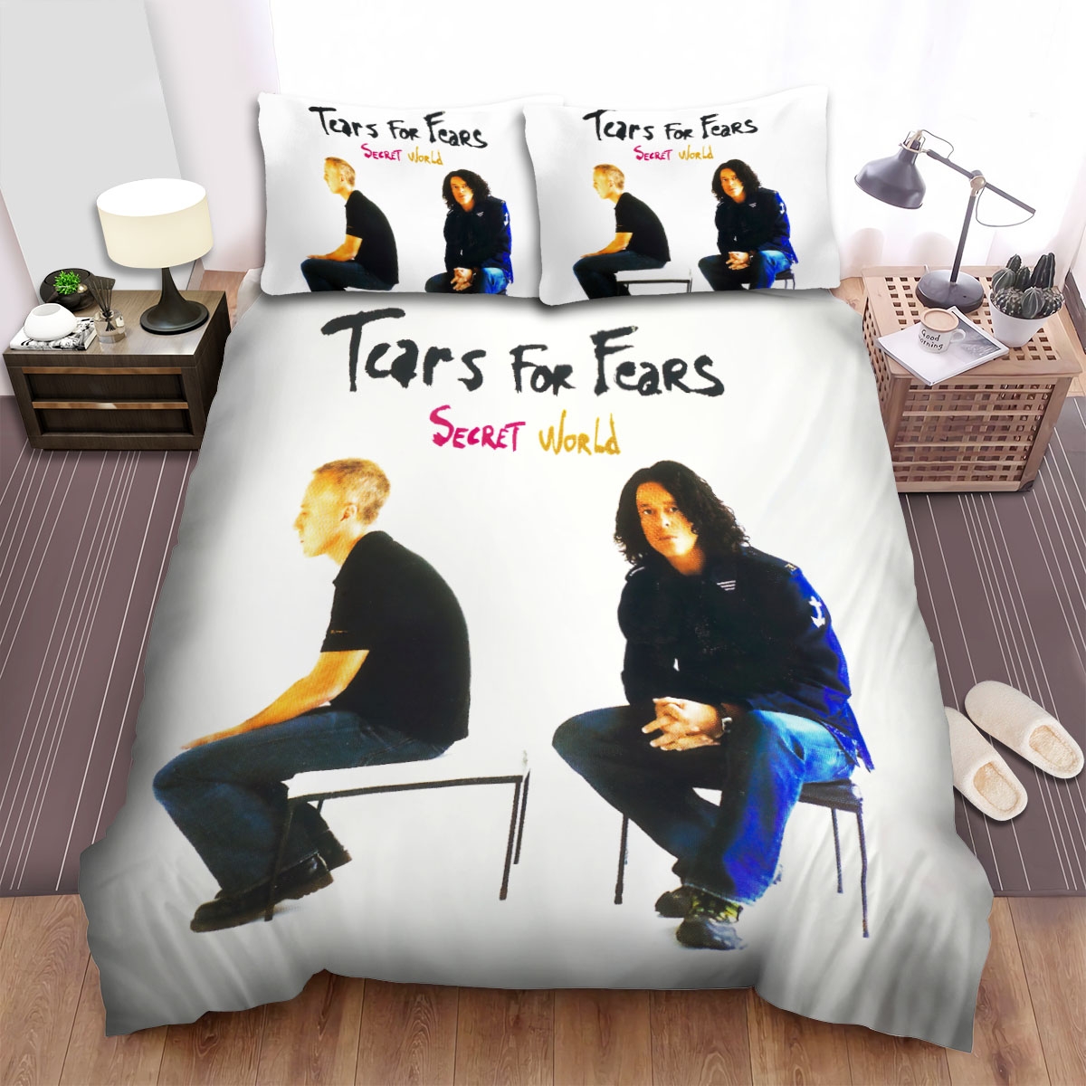 Tears For Fears Band Secret World Album Cover Bed Sheets Spread Duvet Cover Bedding Set - Unique Anime Apparel for Fans