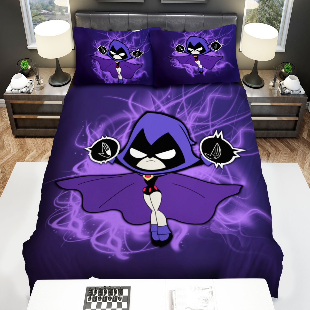 Teen Titans Go Raven Bed Sheets Spread Duvet Cover Bedding Set - Unique Anime Apparel for Fans