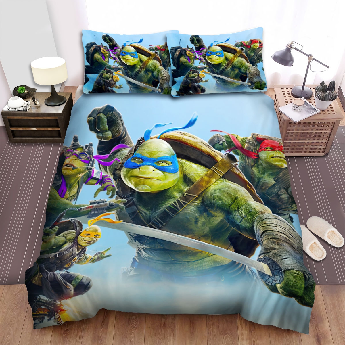 Teenage Mutant Ninja Turtles Out Of The Shadows (2016) Heaven Movie Poster Bed Sheets Spread Duvet Cover Bedding Set - Unique Anime Apparel for Fans