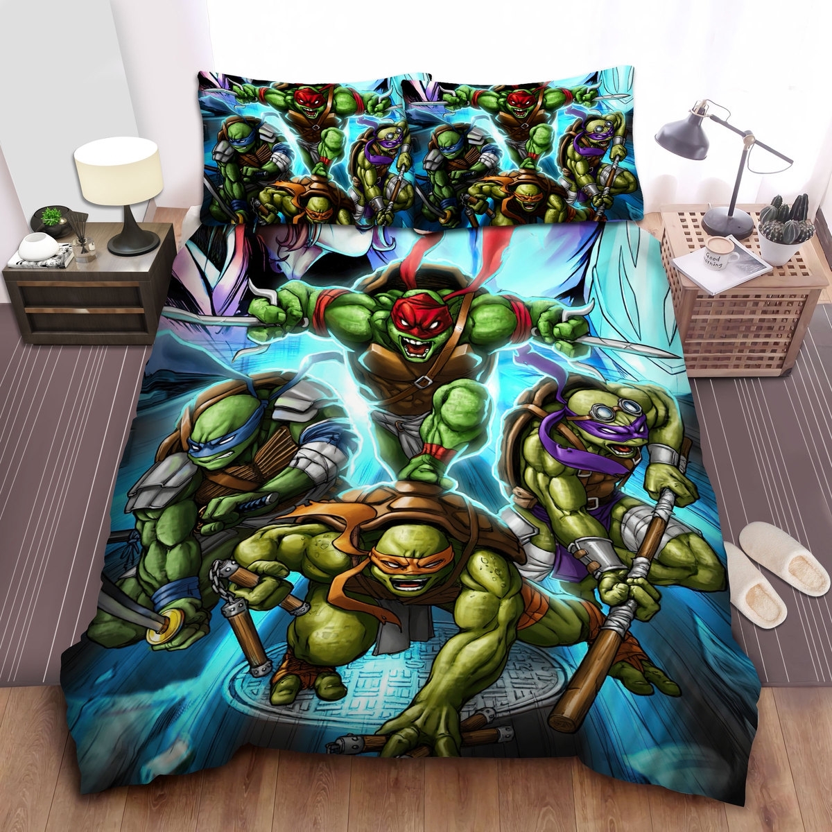 Teenage Mutant Ninja Turtles Team Formation Bed Sheets Spread Duvet Cover Bedding Set - Unique Anime Apparel for Fans