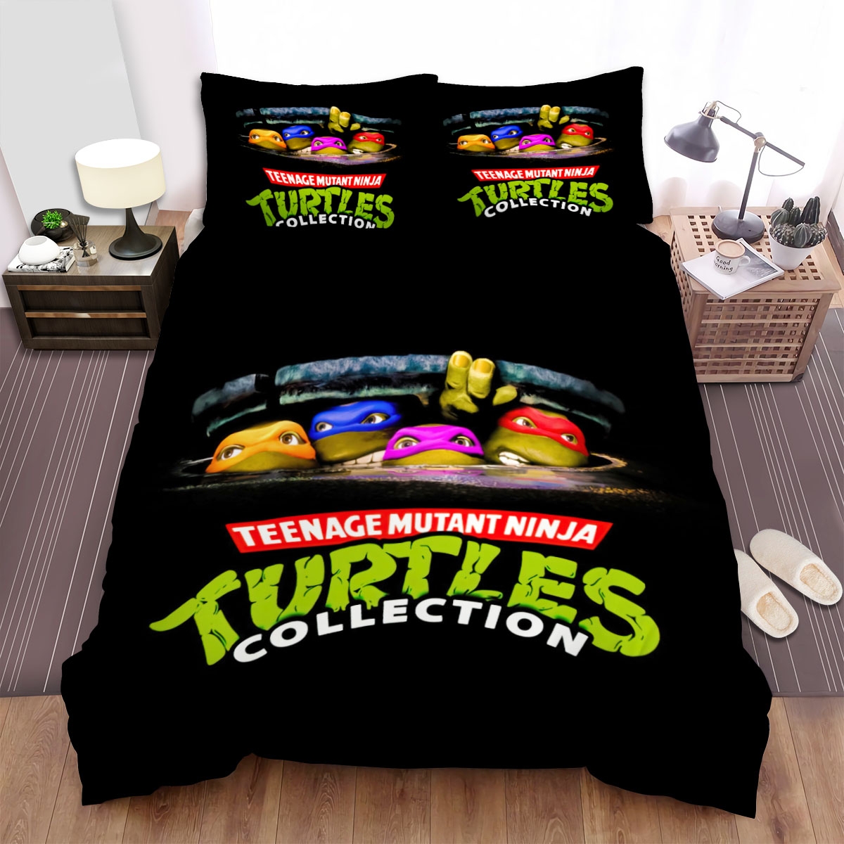 Teenage Mutant Ninja Turtles The Movie (1990) Movie Poster 3 Bed Sheets Spread Duvet Cover Bedding Set - Unique Anime Apparel for Fans