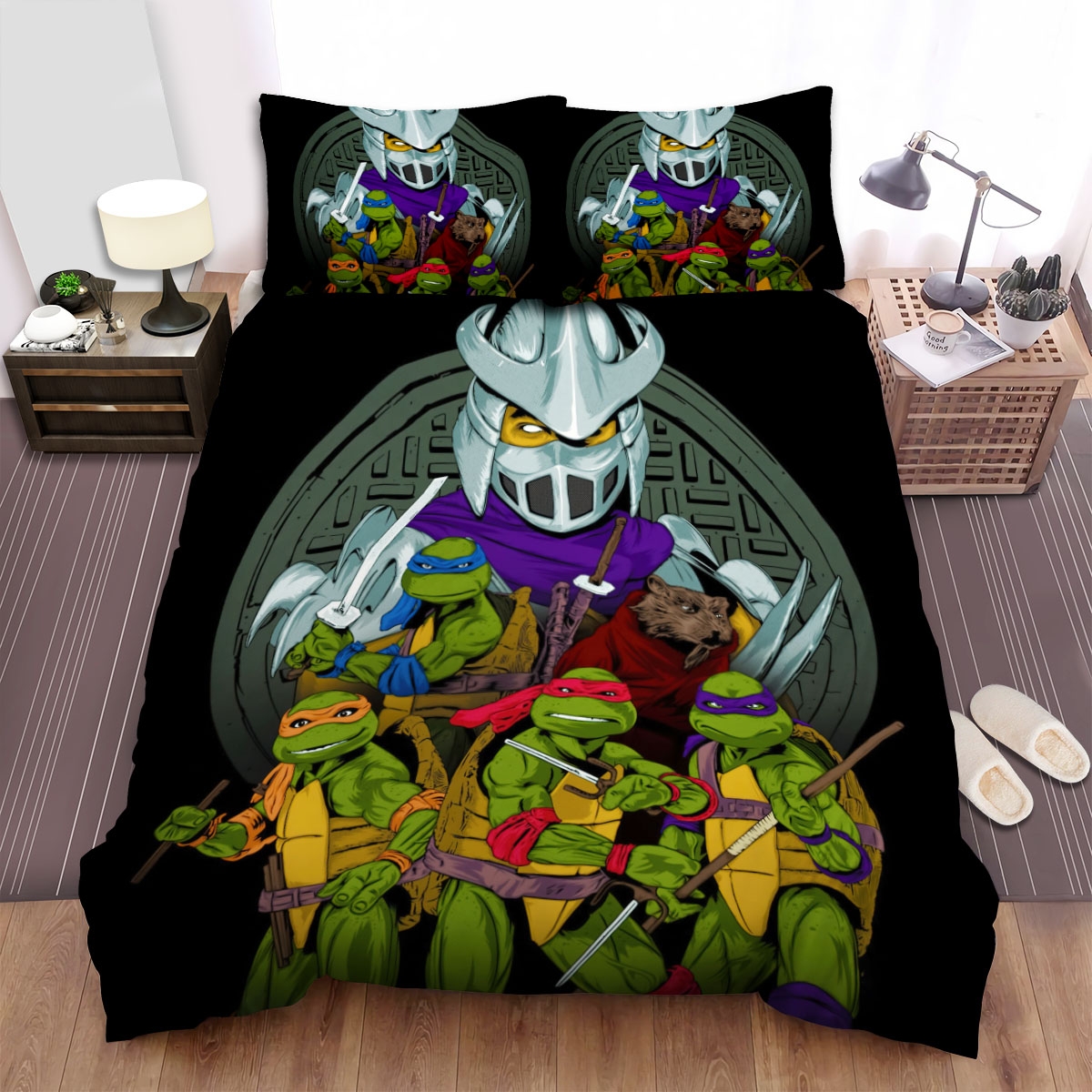 Teenage Mutant Ninja Turtles The Movie (1990) Movie Poster Fanart 3 Bed Sheets Spread Duvet Cover Bedding Set - Unique Anime Apparel for Fans