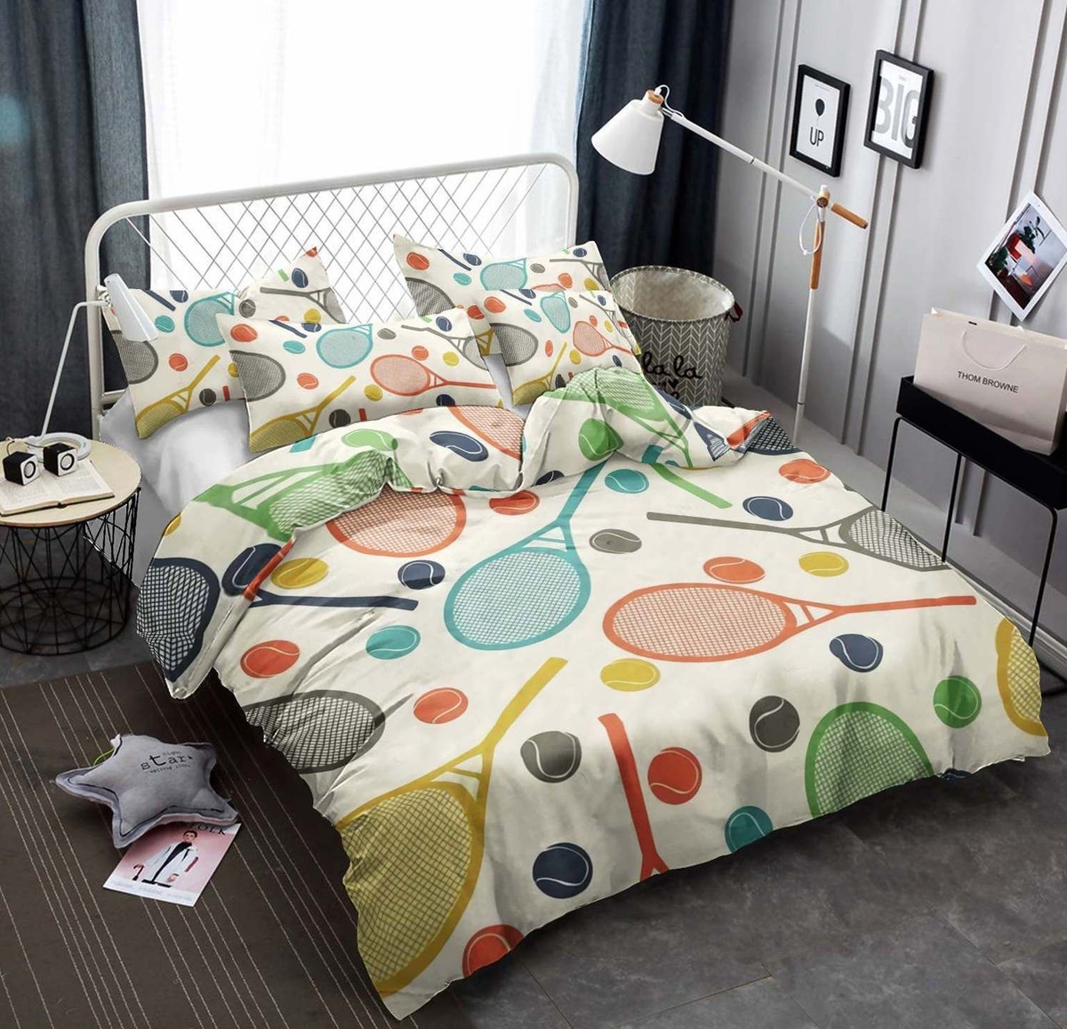 Tennis Bed Sheets Spread Duvet Cover Bedding Set - Unique Anime Apparel for Fans