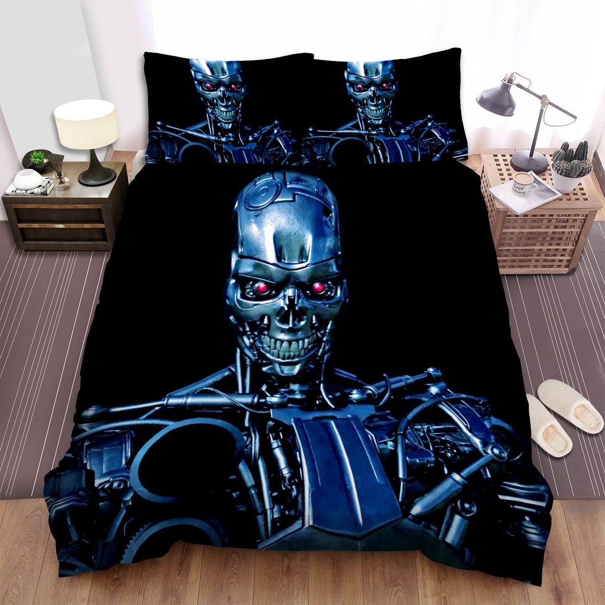 Terminator Genisys Movie Robot Photo Bed Sheets Spread Duvet Cover Bedding Set - Unique Anime Apparel for Fans