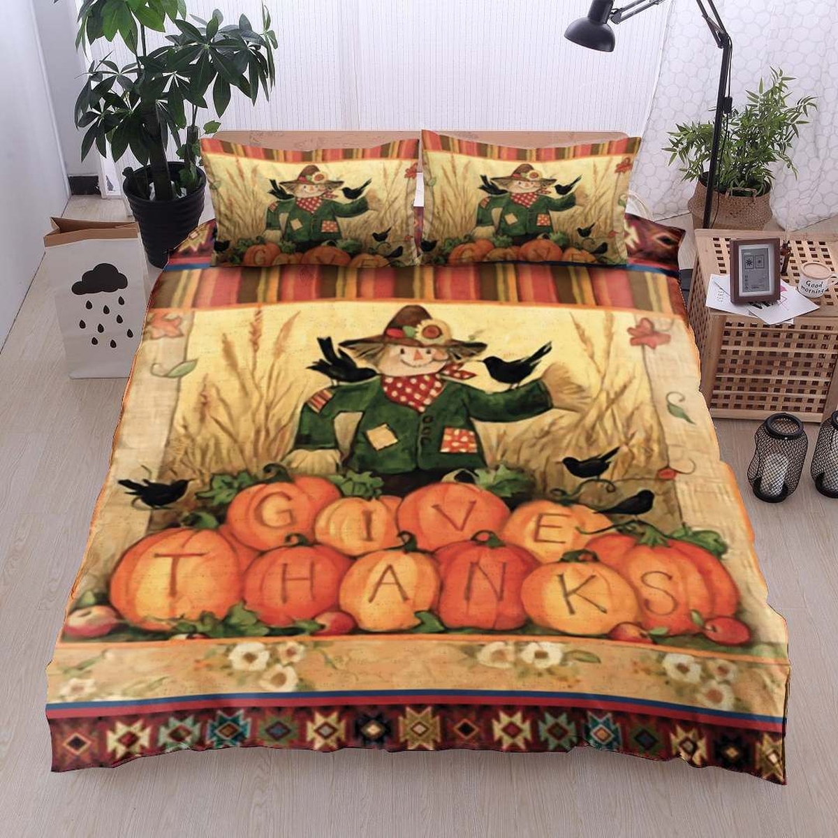 Thanksgiving Bed Sheets Spread Comforter Duvet Cover Bedding Set - Unique Anime Apparel for Fans