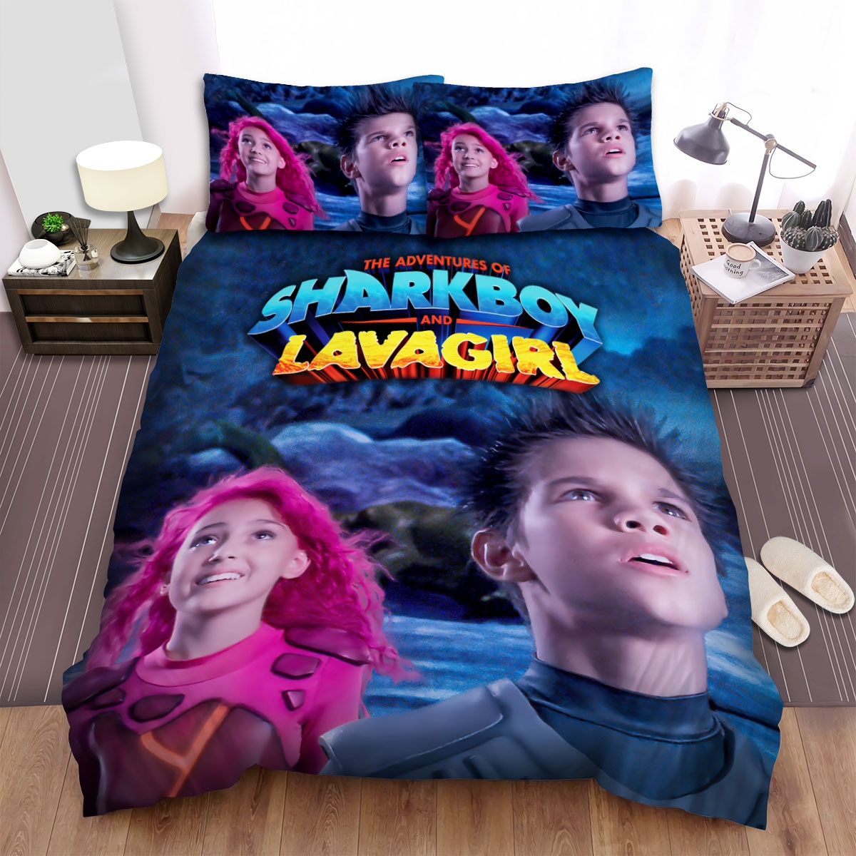 The Adventures Of Sharkboy And Lavagirl (2005) Sharkboy & Lavagirl Movie Poster Ver 2 Bed Sheets Spread Duvet Cover Bedding Set - Unique Anime Apparel for Fans