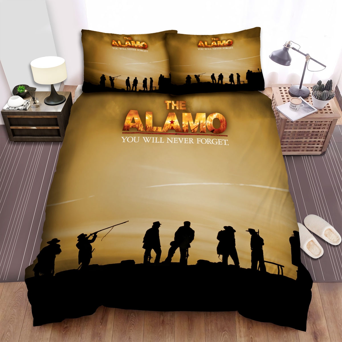 The Alamo Wallpaper Sunset Bed Sheets Spread Duvet Cover Bedding Set - Unique Anime Apparel for Fans