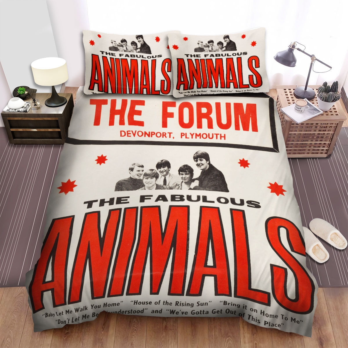 The Animals Concert Poster Bed Sheets Spread Duvet Cover Bedding Set - Unique Anime Apparel for Fans
