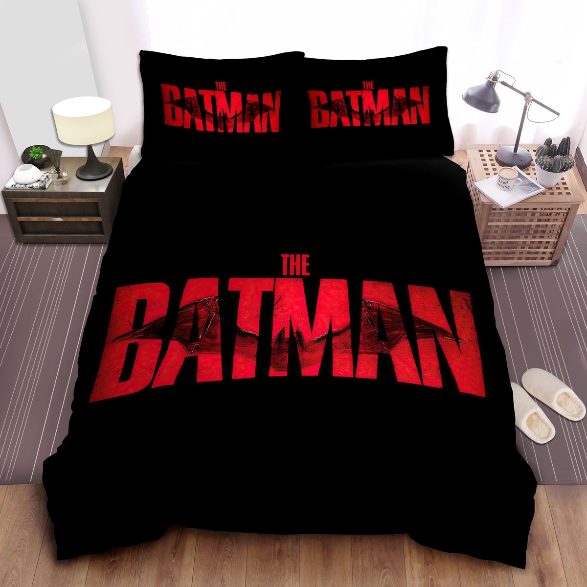 The Batman Movie Poster Bed Sheets Spread Duvet Cover Bedding Set - Unique Anime Apparel for Fans