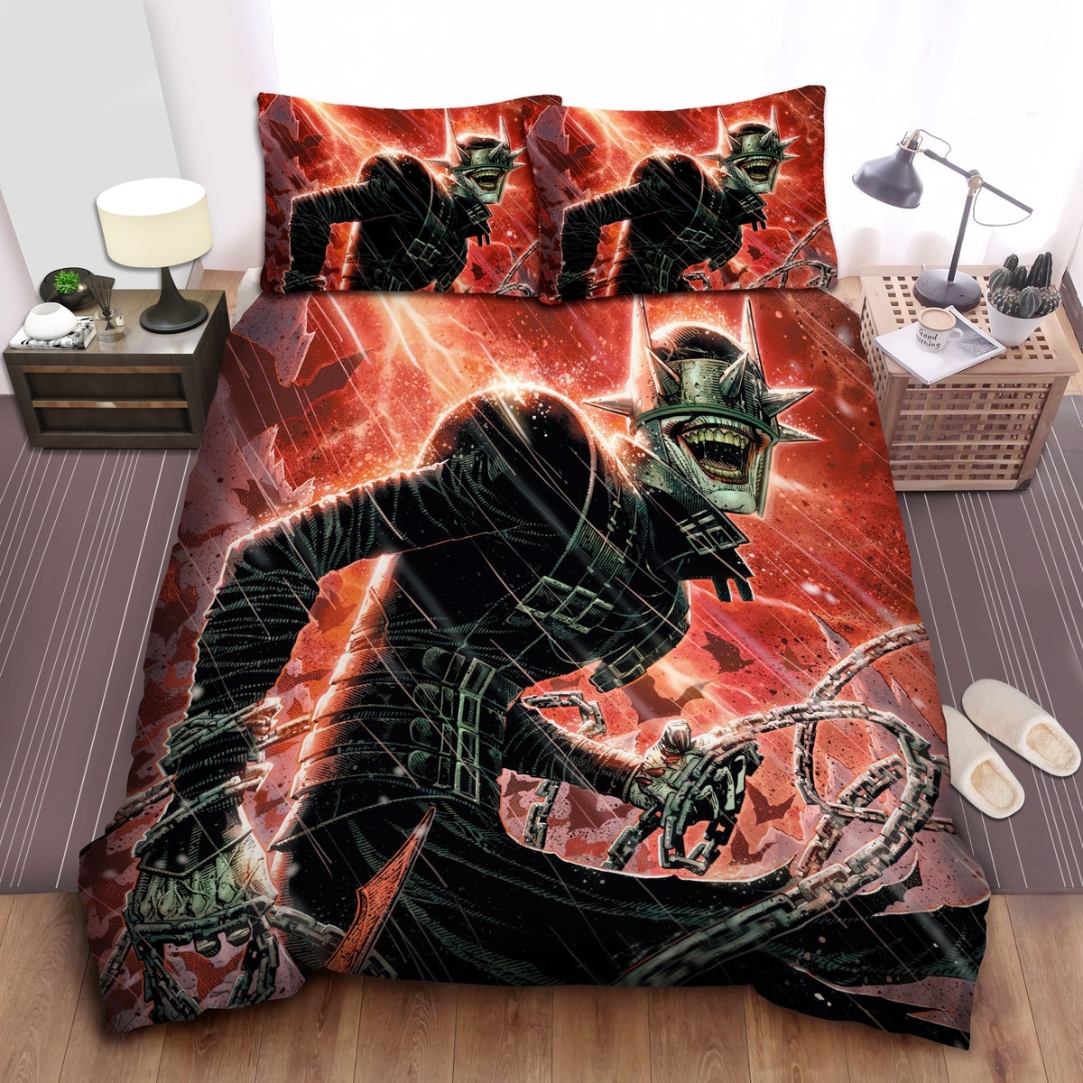 The Batman Who Laugh Evil Version Bed Sheets Spread Duvet Cover Bedding Set - Unique Anime Apparel for Fans