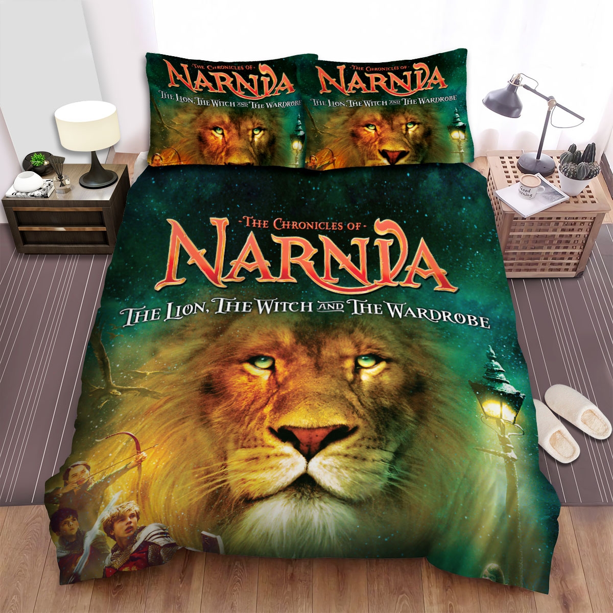 The Chronicles Of Narnia Movie Brown Lion Poster Bed Sheets Spread Duvet Cover Bedding Set - Unique Anime Apparel for Fans