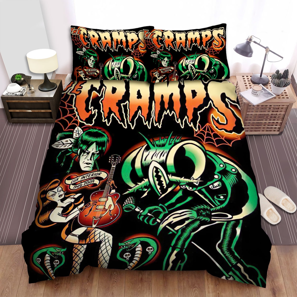 The Cramps Band Return Of The Human Fly Bed Sheets Spread Duvet Cover Bedding Set - Unique Anime Apparel for Fans