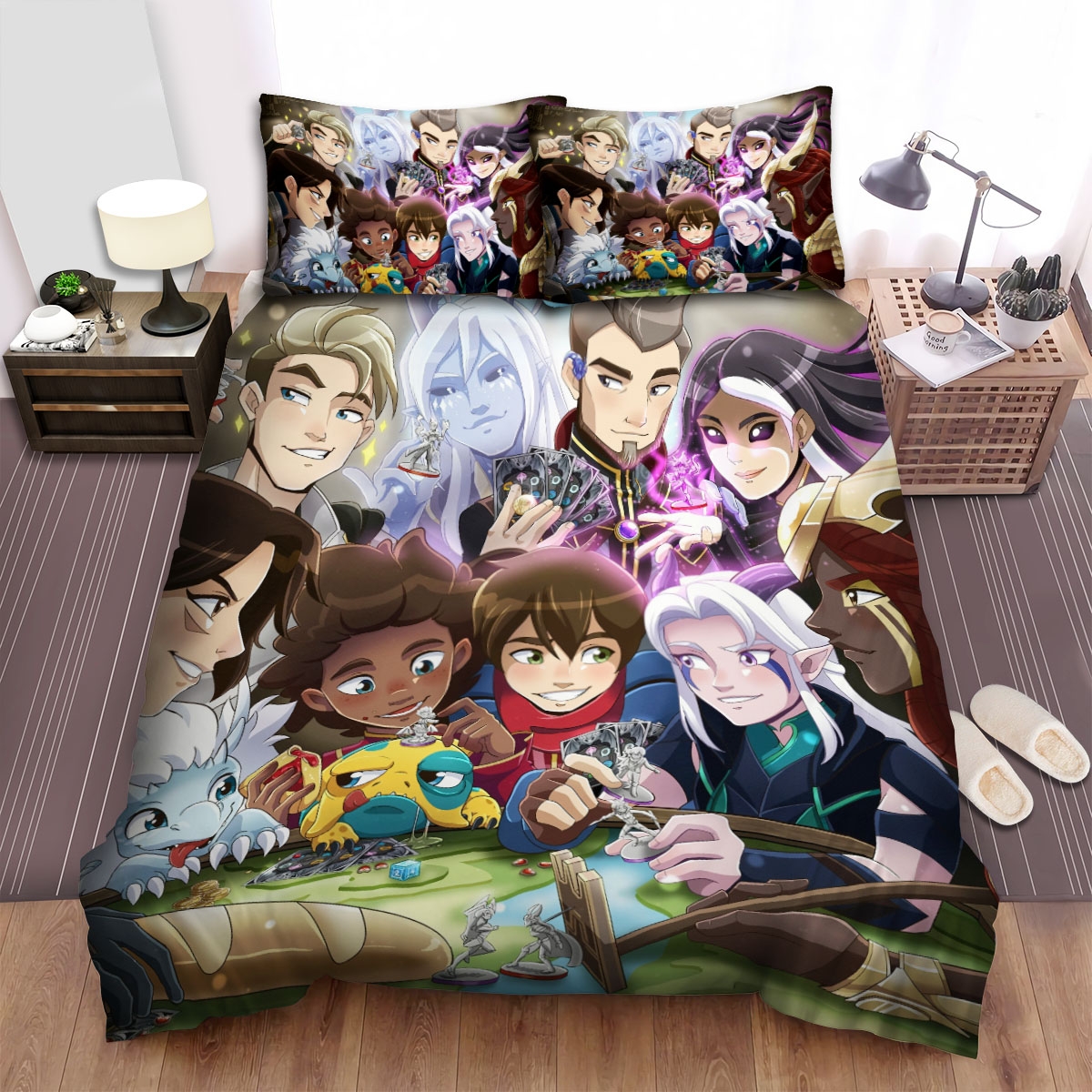 The Dragon Prince Playing Cards Bed Sheets Spread Duvet Cover Bedding Set - Unique Anime Apparel for Fans