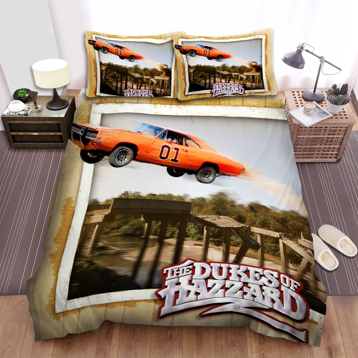 The Dukes Of Hazzard (1979-1985) Packour Movie Poster Bed Sheets Spread Duvet Cover Bedding Set - Unique Anime Apparel for Fans