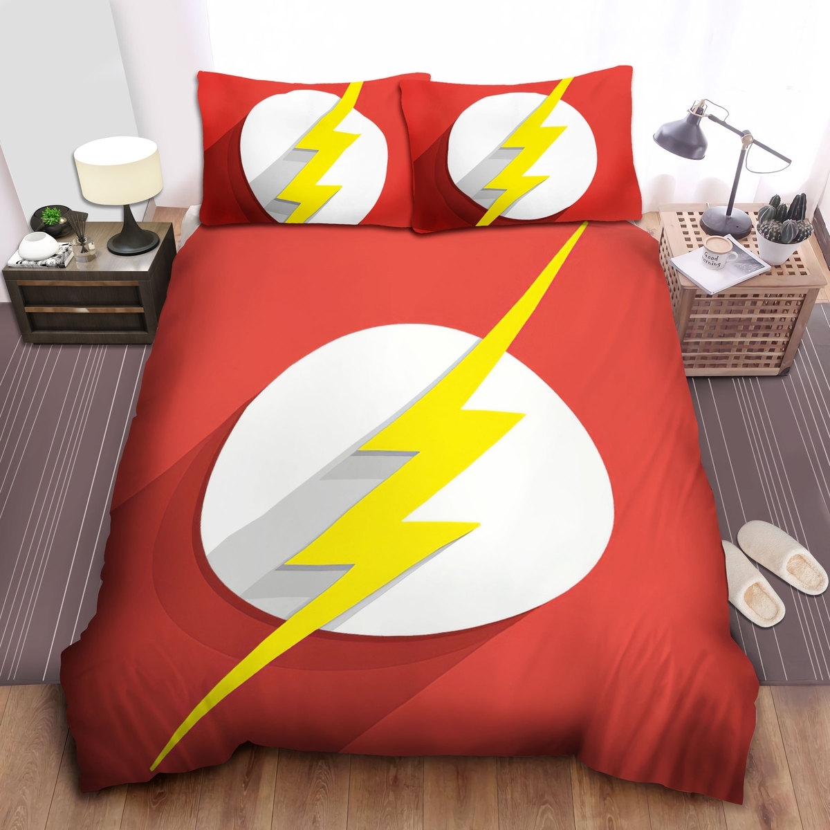 The Flash 3d Digital Logo Illustration Bed Sheets Spread Duvet Cover Bedding Set - Unique Anime Apparel for Fans