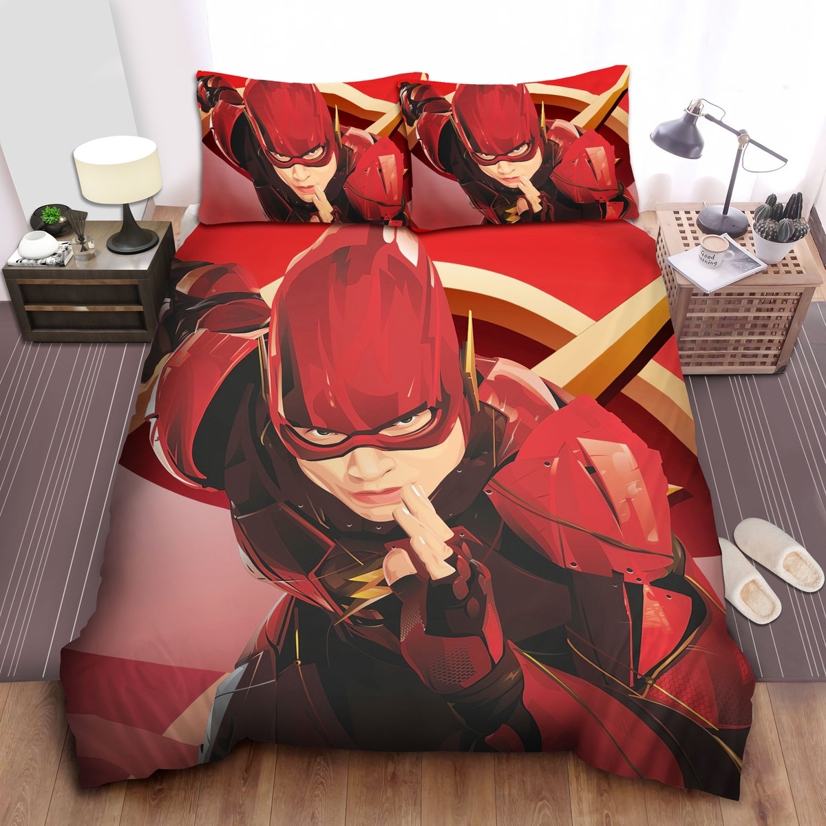 The Flash Of Justice League Digital Painting Bed Sheets Spread Duvet Cover Bedding Set - Unique Anime Apparel for Fans