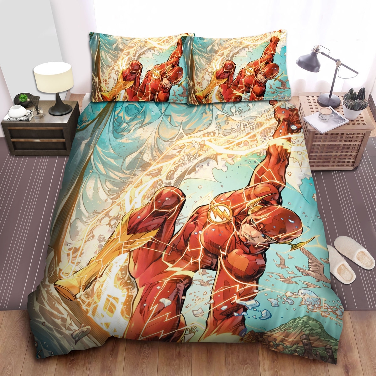 The Flash Using Speed Force To Block Water Bed Sheets Spread Duvet Cover Bedding Set - Unique Anime Apparel for Fans