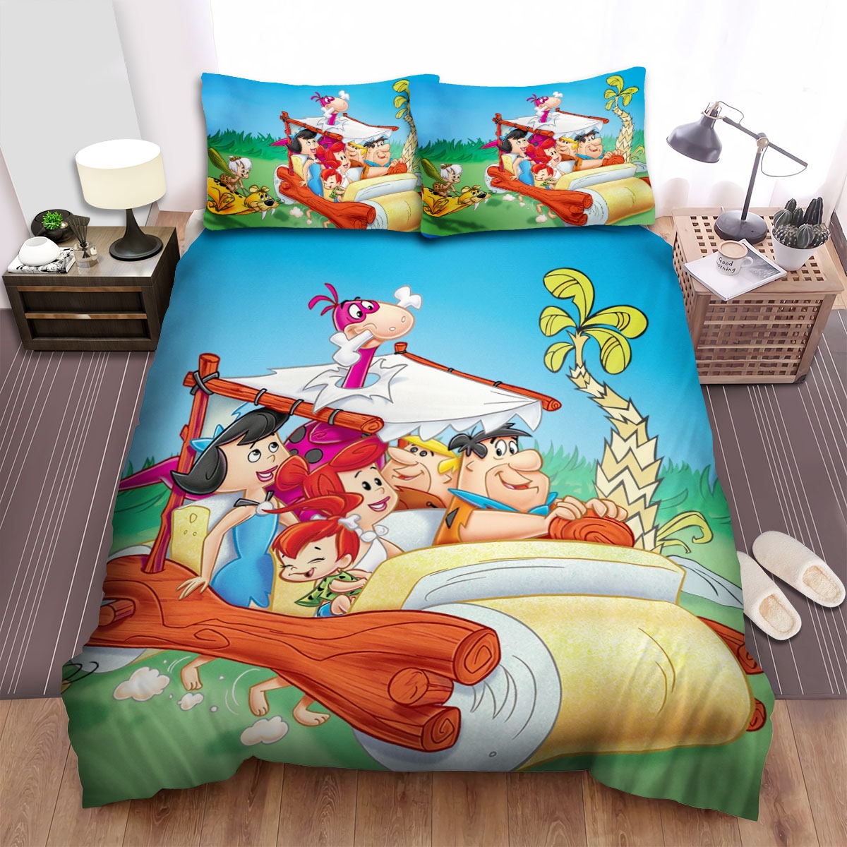 The Flintstones Poster Bed Sheets Spread Duvet Cover Bedding Set - Unique Anime Apparel for Fans