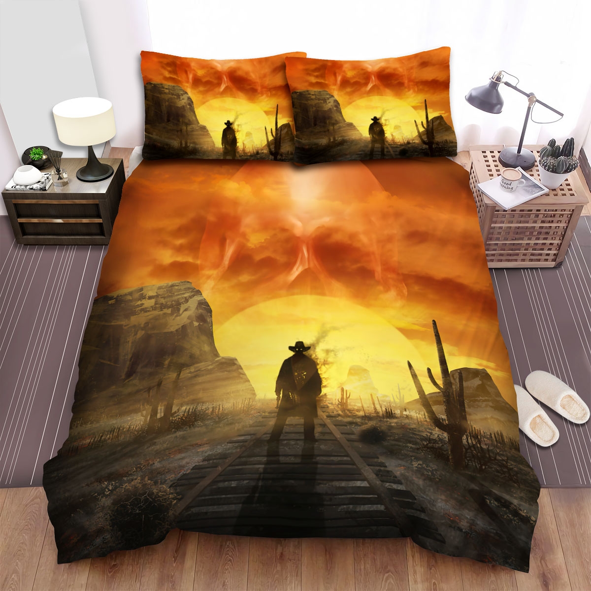 The Ghost Of Outlaw Cowboy Bed Sheets Spread Duvet Cover Bedding Set - Unique Anime Apparel for Fans