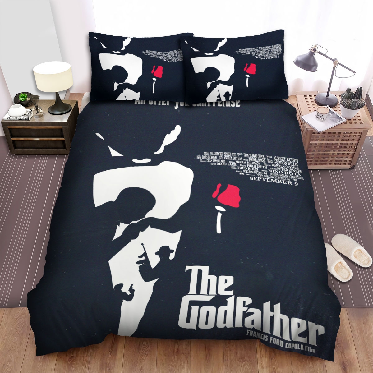 The Godfather Minimalist Movie Poster Bed Sheets Spread Duvet Cover Bedding Set - Unique Anime Apparel for Fans