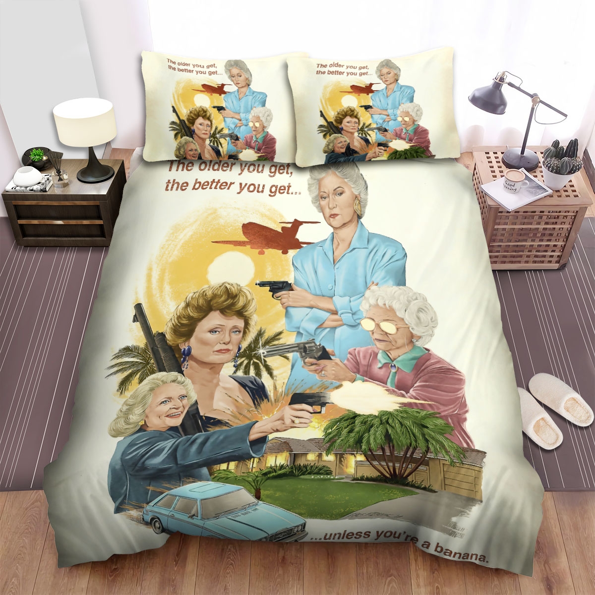 The Golden Girls (1985) Fanart Bed Sheets Spread Duvet Cover Bedding Set - Unique Anime Apparel for Fans