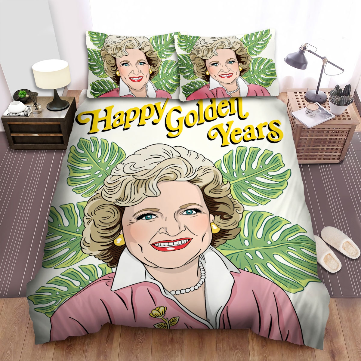 The Golden Girls (1985) Happy Golden Year Bed Sheets Spread Comforter Duvet Cover Bedding Set - Unique Anime Apparel for Fans
