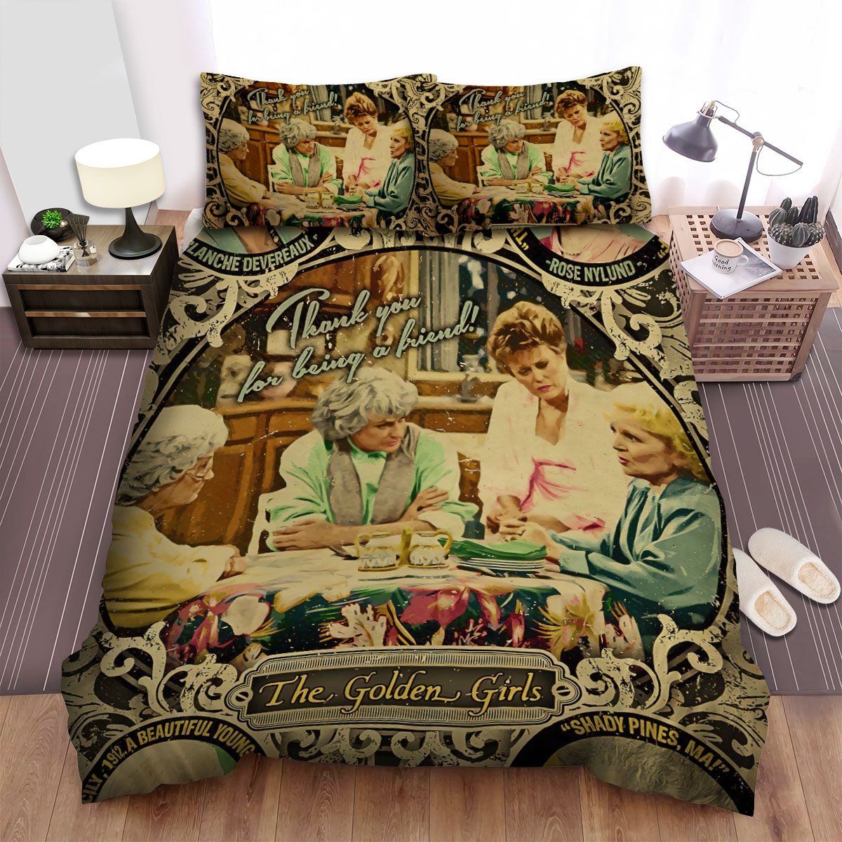 The Golden Girls (1985) Movie Poster Bed Sheets Spread Duvet Cover Bedding Set - Unique Anime Apparel for Fans