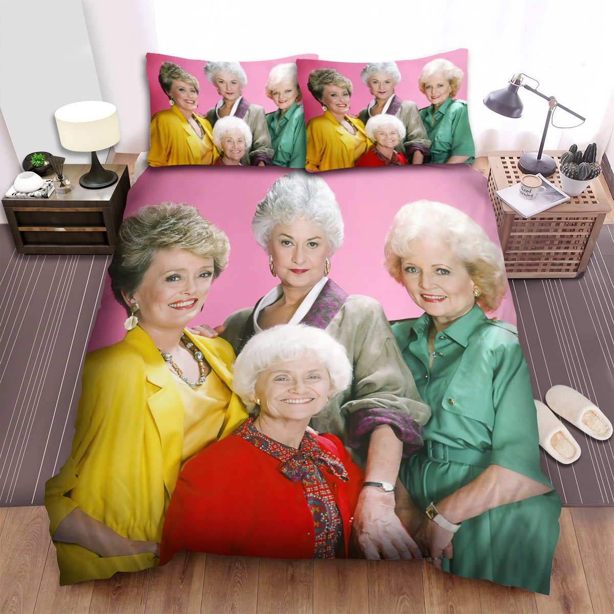 The Golden Girls (1985) Selfie Picture Bed Sheets Spread Duvet Cover Bedding Set - Unique Anime Apparel for Fans