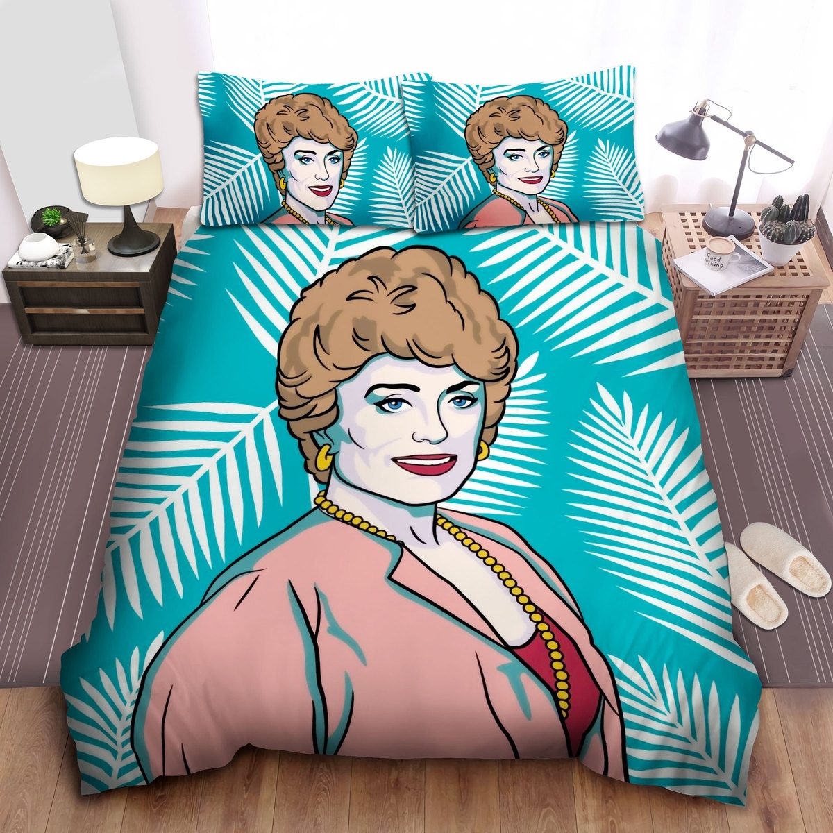 The Golden Girls Blanche Devereaux Portrait Painting Bed Sheets Spread Duvet Cover Bedding Set - Unique Anime Apparel for Fans