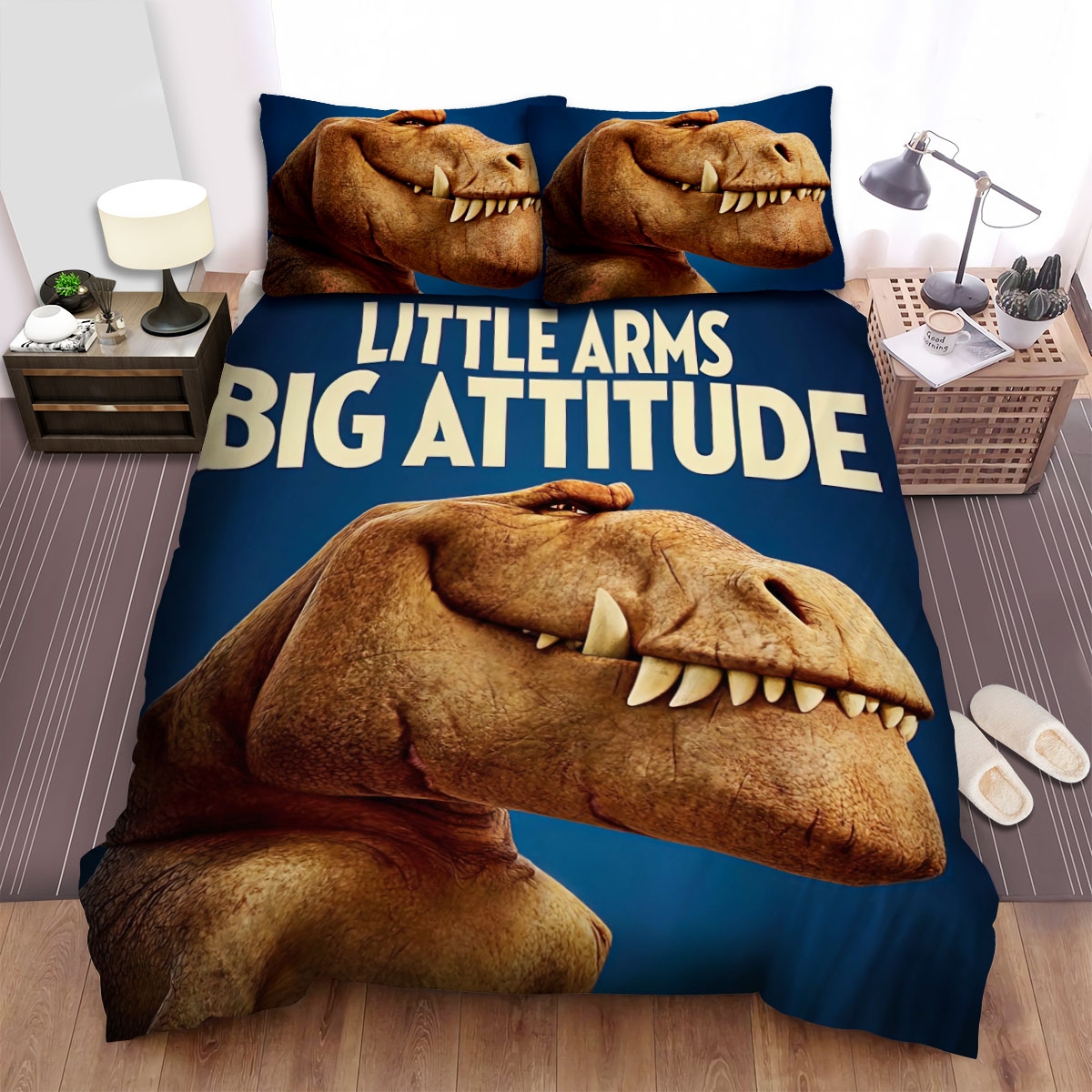 The Good Dinosaur (2015) Little Arms Big Attitude Movie Poster Bed Sheets Spread Duvet Cover Bedding Set - Unique Anime Apparel for Fans