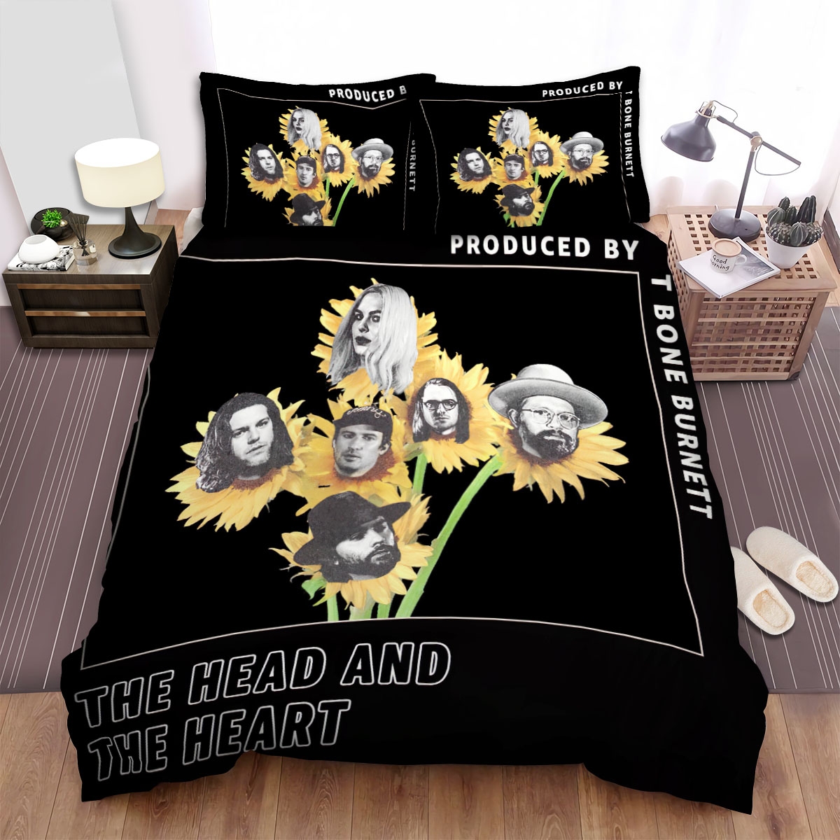 The Head And The Heart Band Sun Flower Bed Sheets Spread Duvet Cover Bedding Set - Unique Anime Apparel for Fans