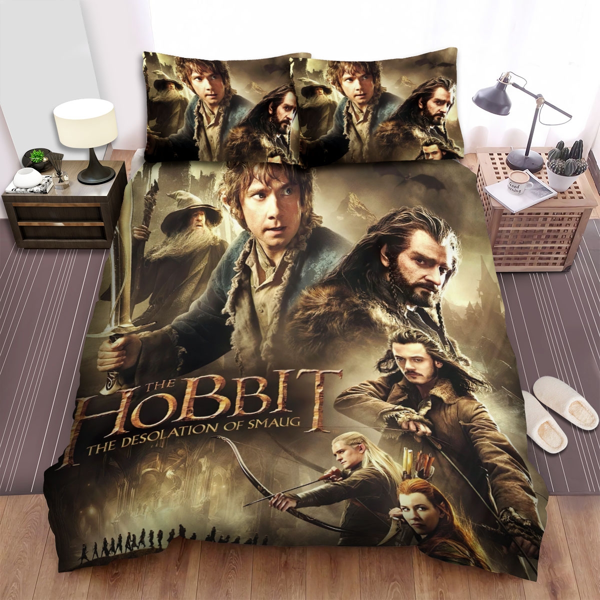 The Hobbit The Desolation Of Smaug Movie Ready Fight Poster Bed Sheets Spread Comforter Duvet Cover Bedding Set - Unique Anime Apparel for Fans