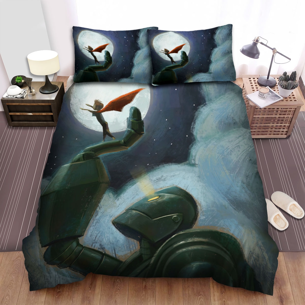 The Iron Giant (1999) Be Stronger Movie Poster Bed Sheets Spread Comforter Duvet Cover Bedding Set - Unique Anime Apparel for Fans